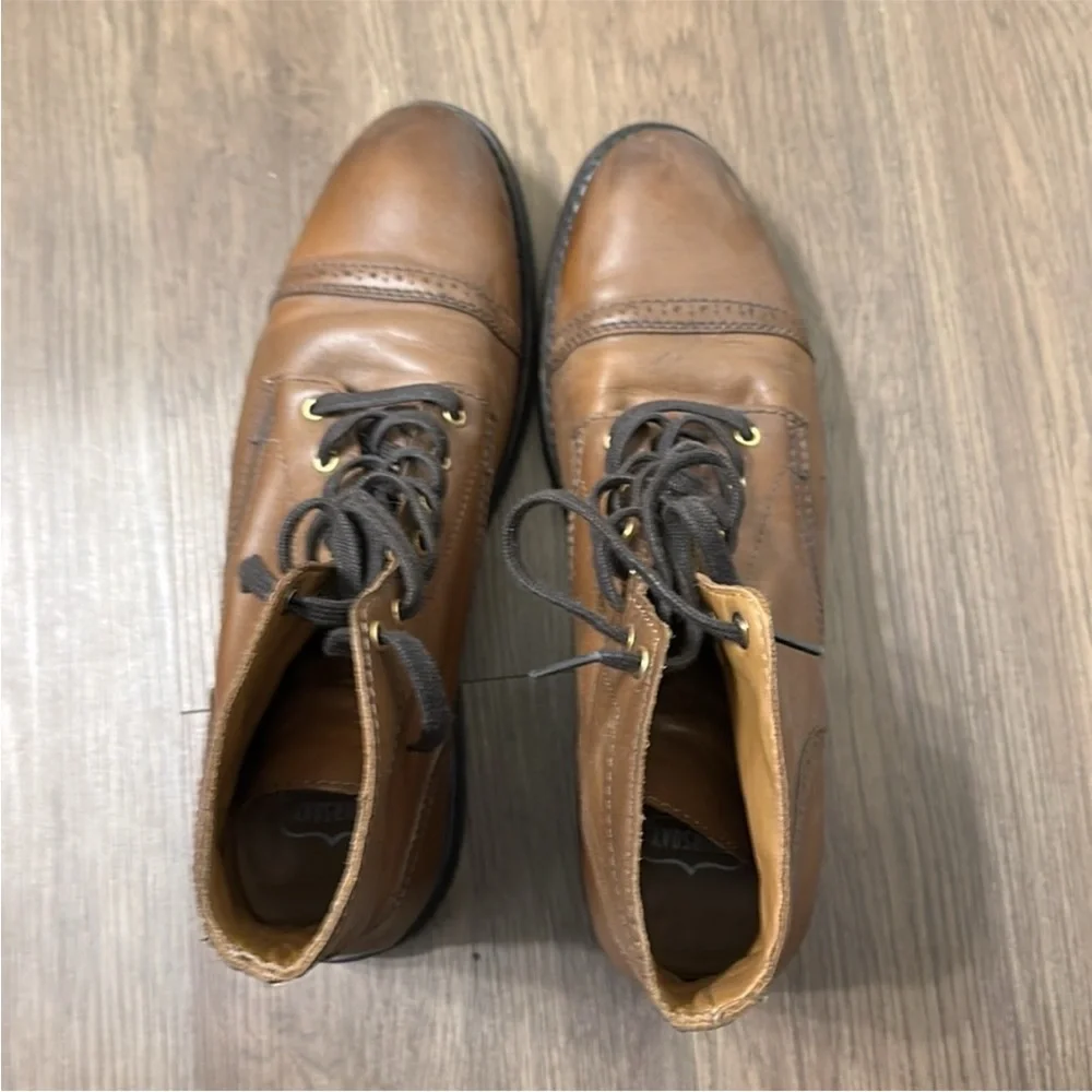 THURSDAY Men's Brown Leather Boots - Limited Edition Golden Brown - Picture 5 of 9